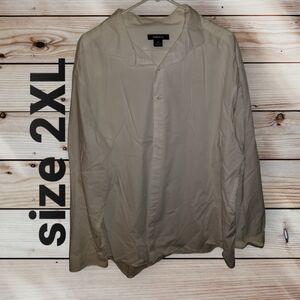 Liz Claiborne Men's White Casual Button Down Shirt